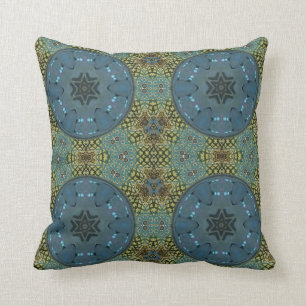 Muted Shades of Blue and Sage Green Cushion