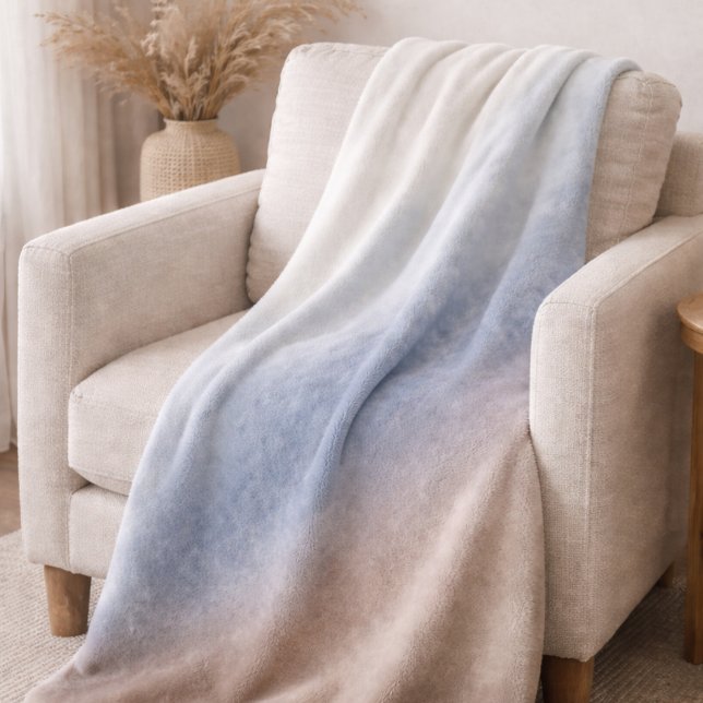 Muted Sky Wash Sherpa Blanket (A soft sky wash of ivory, gray, and taupe brings layered calm to neutral living spaces)