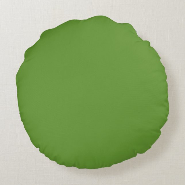 Muted spruce Green  solid plain colour Custom Round Cushion (Back)