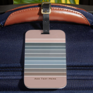 Muted Subdued Earthy Colour Stripes Luggage Tag