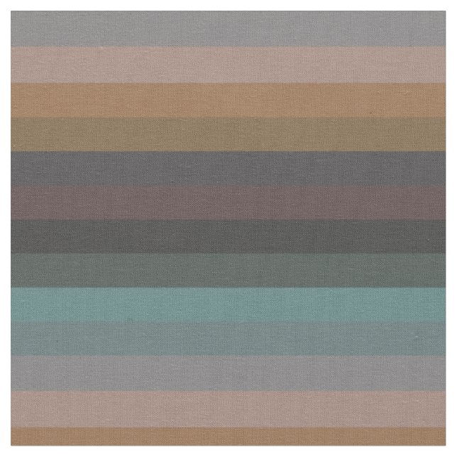 Muted Teal & Camel Coastal Neutrals Fabric (Close Up)