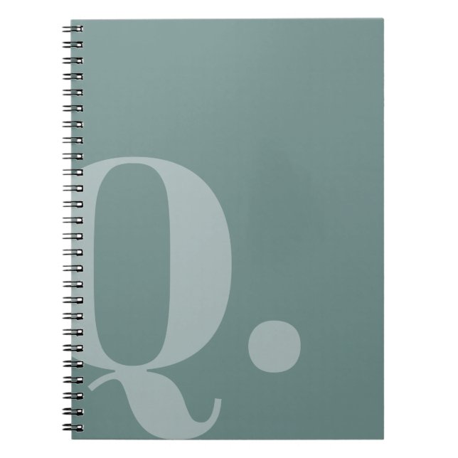 Muted Teal Letterform Notebook (Front)