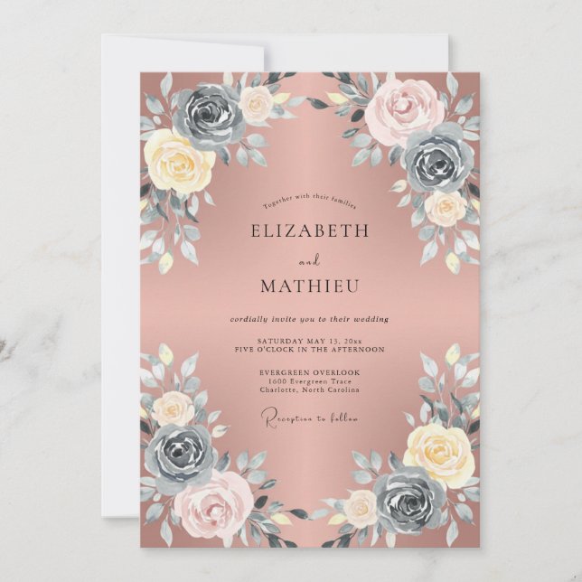 Muted Terracotta Slate Painted Wedding Invitation (Front)