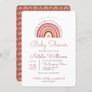 Muted Tones Boho Rainbow Baby Shower Invitation