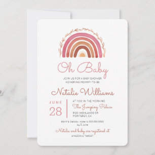 Muted Tones Boho Rainbow Oh Baby Shower Invitation