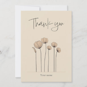 Muted tones bridal shower thank you card