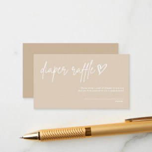Muted Tones Minimalist Baby Shower Diaper Raffle Enclosure Card