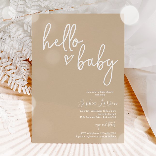 Muted Tones Minimalist Modern Boho Baby Shower Invitation (Creator Uploaded)