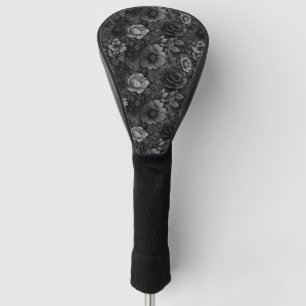 Muted Tones of Grey Floral Golf Head Cover