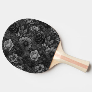 Muted Tones of Grey Floral Ping Pong Paddle
