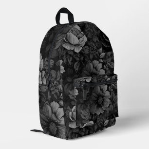 Muted Tones of Grey Floral Printed Backpack