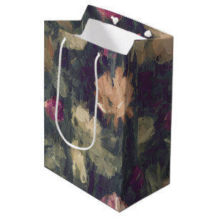 Muted tones vintage floral medium gift bag