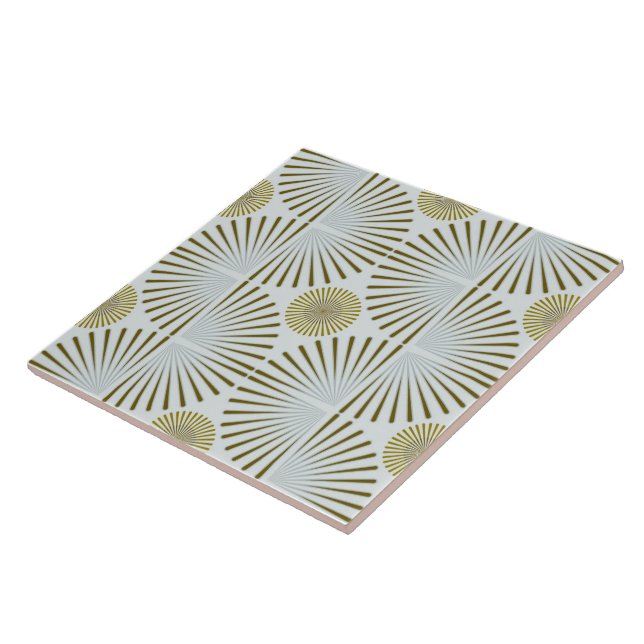 Muted Tribal Geometric Ceramic Tile (Side)