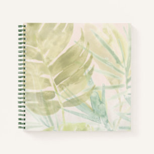 Muted Tropical Leaves Notebook