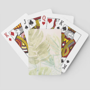 Muted Tropical Leaves Playing Cards