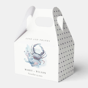Muted Underwater Crab Coral Nautical Wedding Favour Box