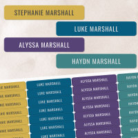 Muted Winter Colours Kids Waterproof Name Labels