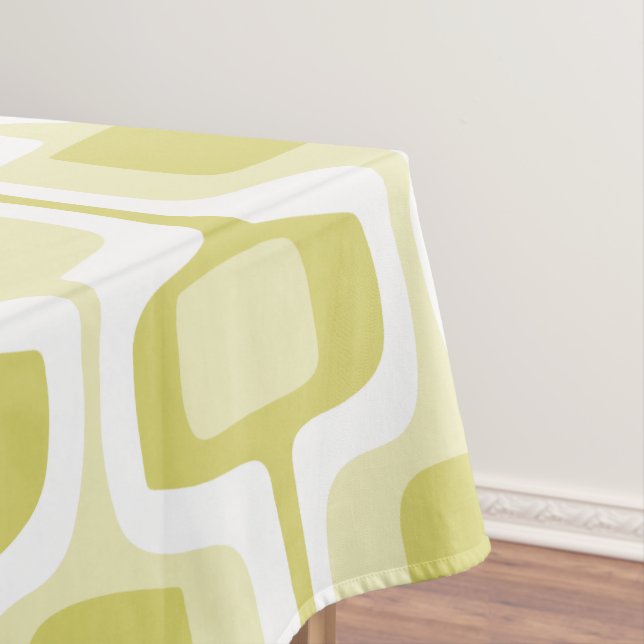 Muted Yellow Abstract Squares Pattern Tablecloth (In Situ)