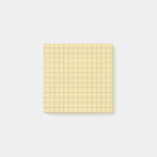 Muted Yellow Chequered Grid Minimalist Office  Post-it Notes