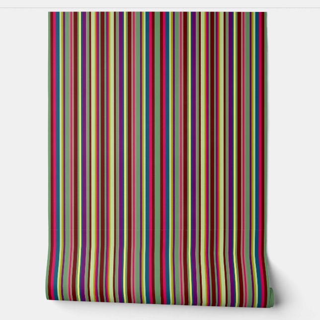 Muti-coloured stripe wallpaper (Unrolling)