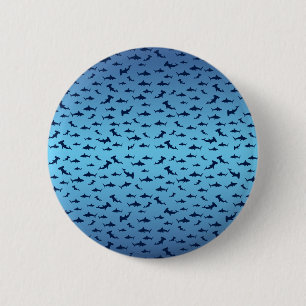 Mutilple Hammer Head Sharks 6 Cm Round Badge