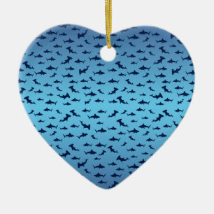 Mutilple Hammer Head Sharks Ceramic Tree Decoration