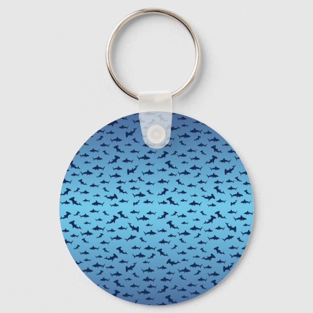 Mutilple Hammer Head Sharks Key Ring (Front)