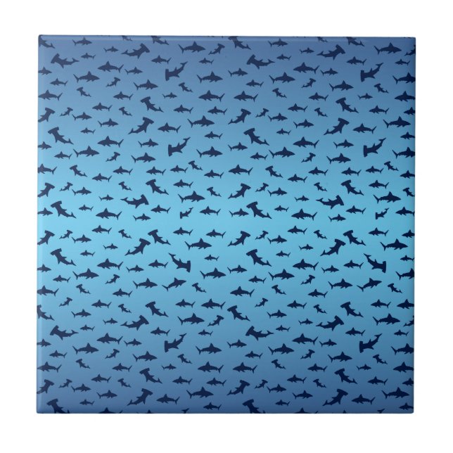 Mutilple Hammer Head Sharks Tile (Front)