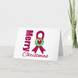 Mutliple Myeloma Awareness Merry Christmas Ribbon Holiday Card