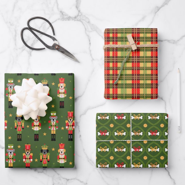 Muttcracker Christmas - Dog Nutcrackers  Wrapping Paper Sheet (Front)