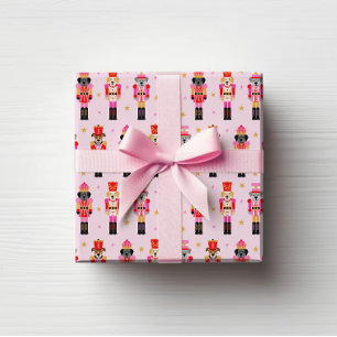 Muttcracker Christmas - Pink Dog Nutcrackers Wrapping Paper