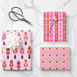 Muttcracker Christmas - Pink Dog Nutcrackers Wrapping Paper Sheet