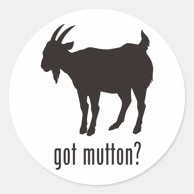 Mutton Classic Round Sticker (Front)