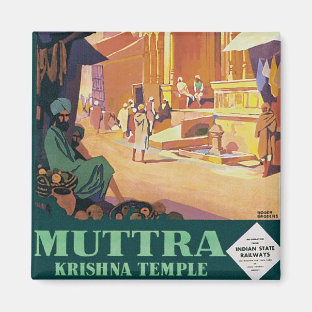 Muttra ~ Krishna Temple Magnet (Front)