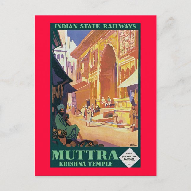 Muttra ~ Krishna Temple Postcard (Front)