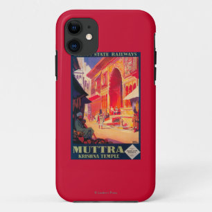 Muttra Krishna Temple Travel Poster iPhone 11 Case