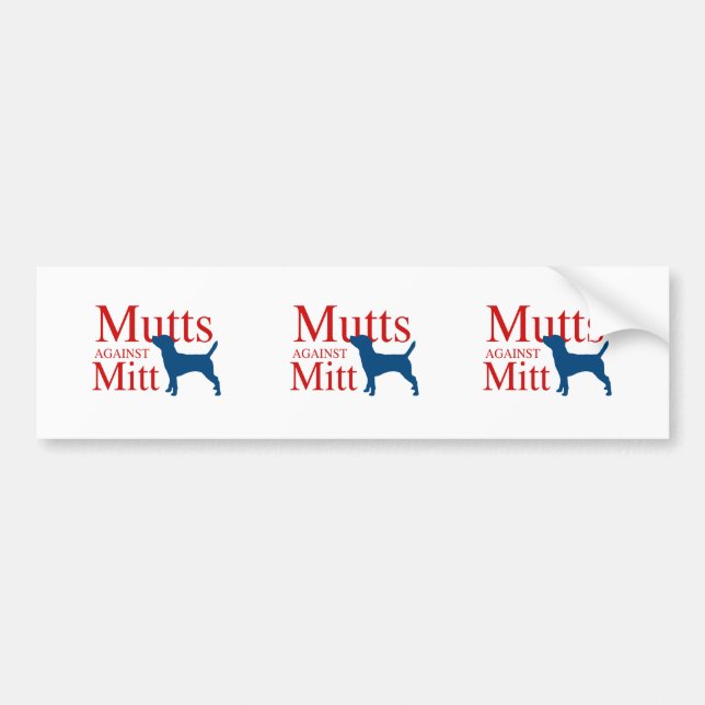 Mutts against Mitt Bumper Sticker (Front)