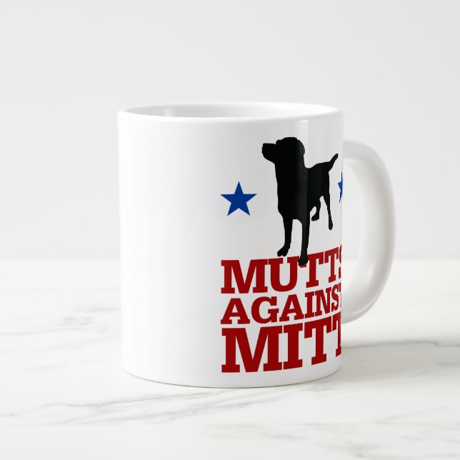 Mutts Against Mitt Large Coffee Mug (Front Right)