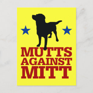 Mutts Against Mitt Postcard