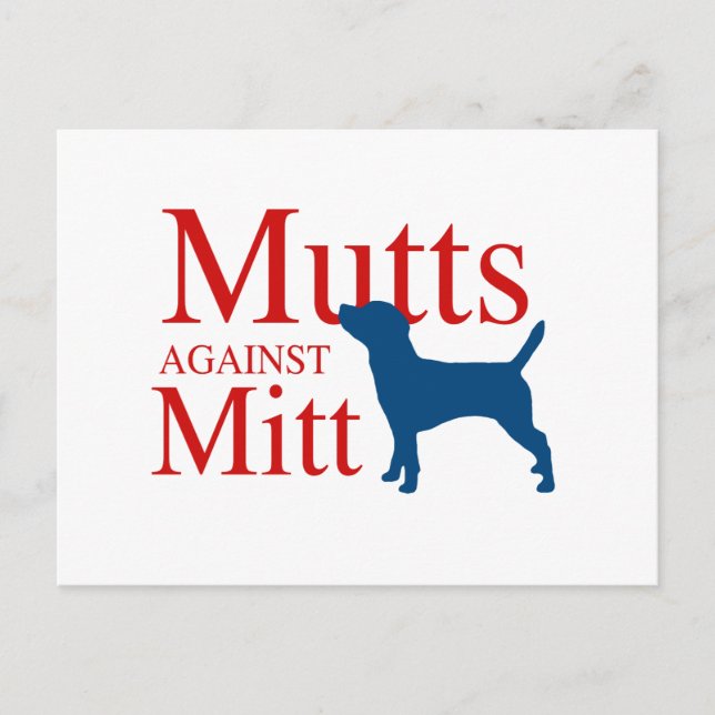 Mutts against Mitt Postcard (Front)
