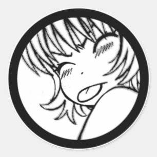 muuhh - cute anime - kawaii >_< classic round sticker