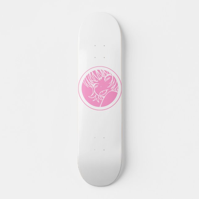 muuhh cute anime pink skateboard (Front)