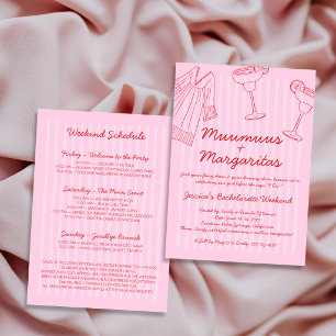 Muumuus & Margaritas Pink & Red Bachelorette Invitation