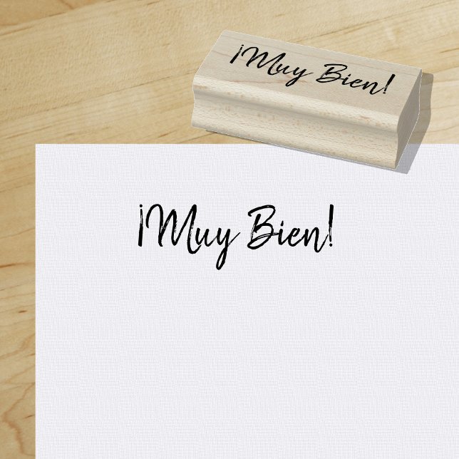 Muy Bien| Stylish Script | Casual Modern Rubber Stamp ("Everyday is abundantly beautiful." 
Sincerely Best Wishes from Lucky Design World)