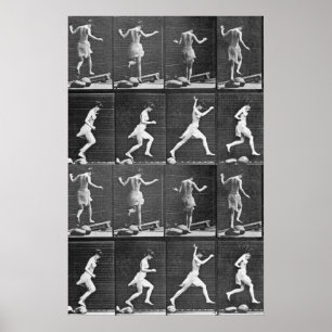 muybridge lady jumping poster