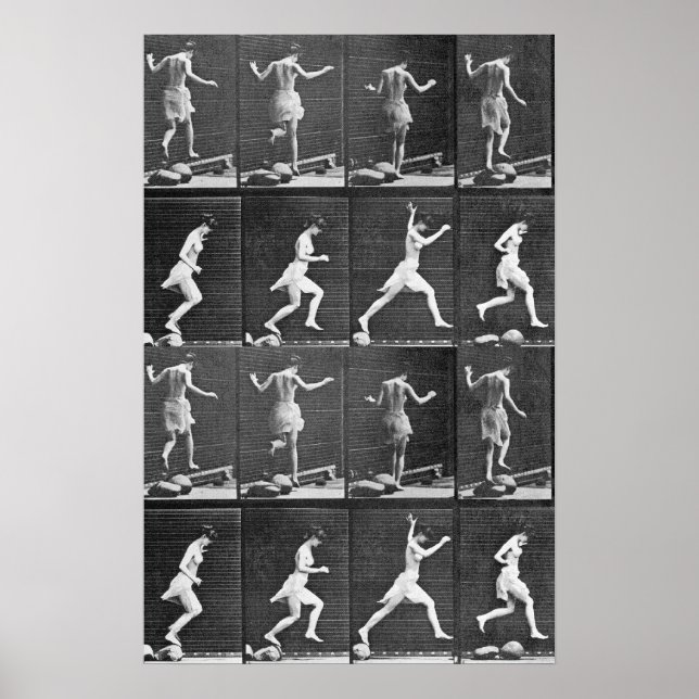 muybridge lady jumping poster (Front)