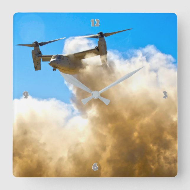 MV-22B OSPREY SQUARE WALL CLOCK (Front)