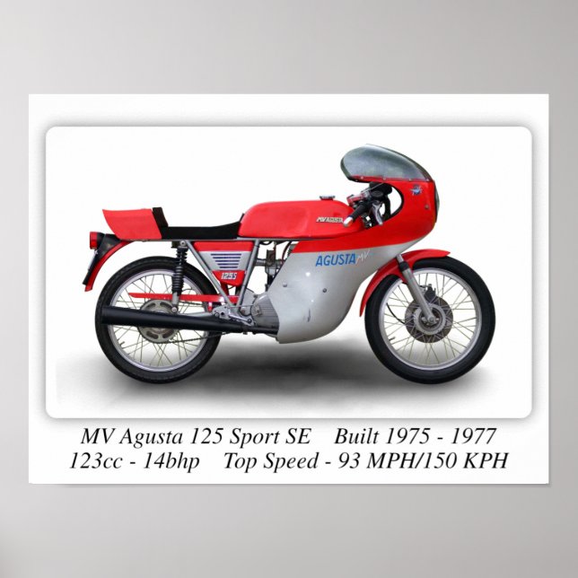 MV Agusta 125 Sport SE Motorcycle - A3/A4 Poster (Front)