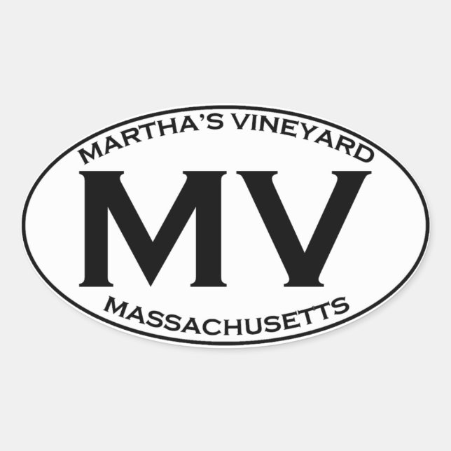 MV - Martha's Vineyard Massachusetts Oval Sticker (Front)