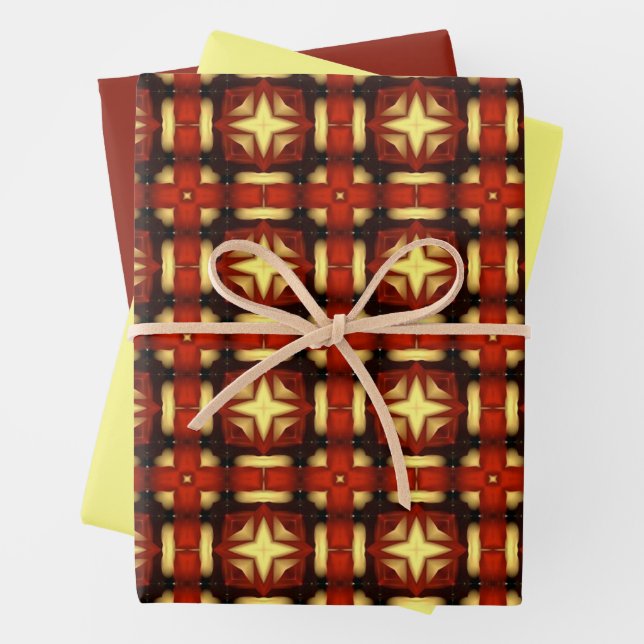 MVB Autumn Plaid Design Wrapping Paper Sheet (In situ)